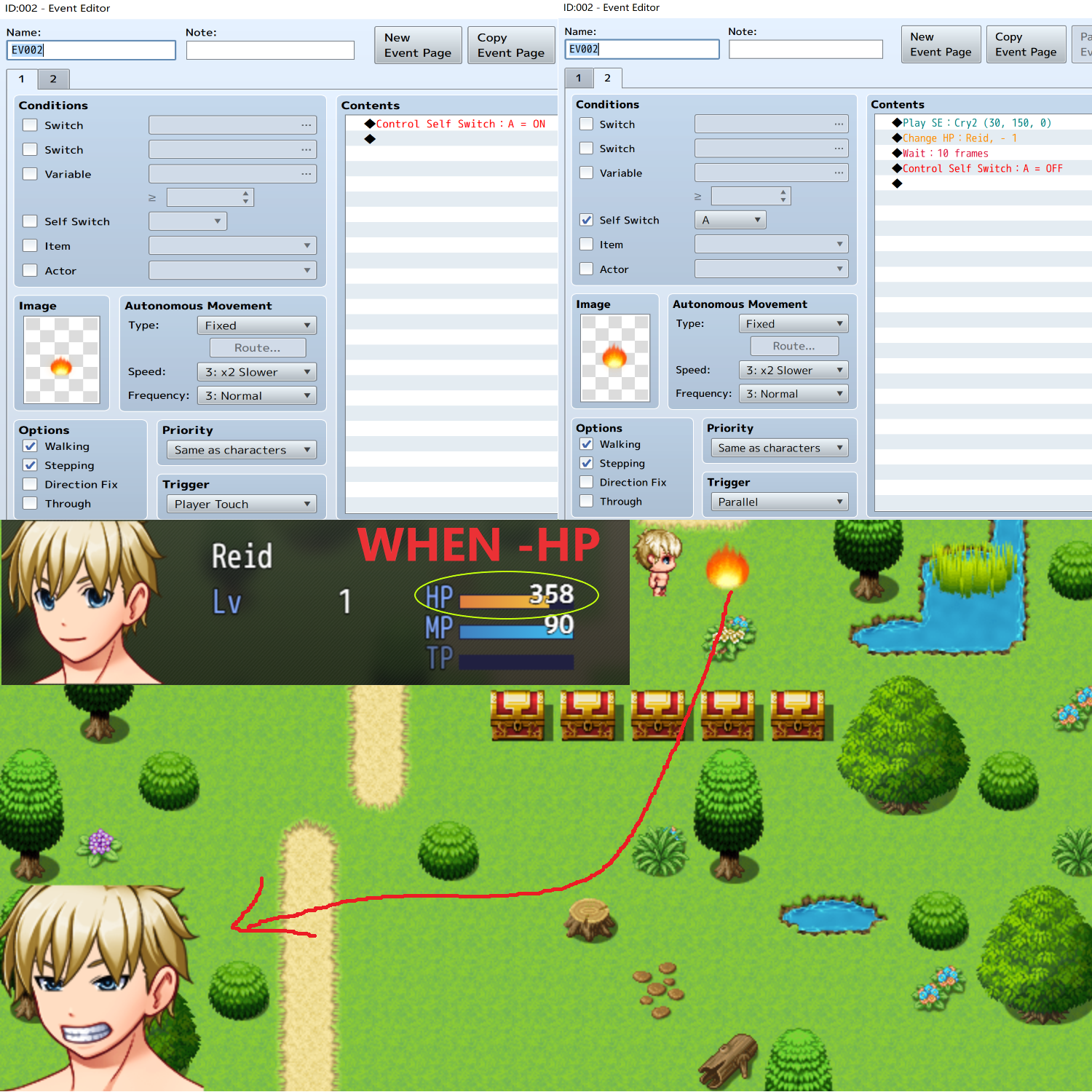 RPG Maker MZ Plugin - Dynamic Portrait Map Face Emotion by CFpandaRPG
