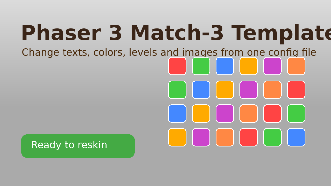 Phaser 3 Match-3 Game Template by Dmitriy o_HET