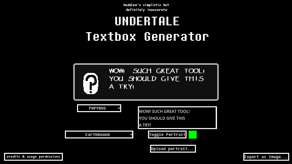 buddie's simple UNDERTALE Textbox Generator by Buddie