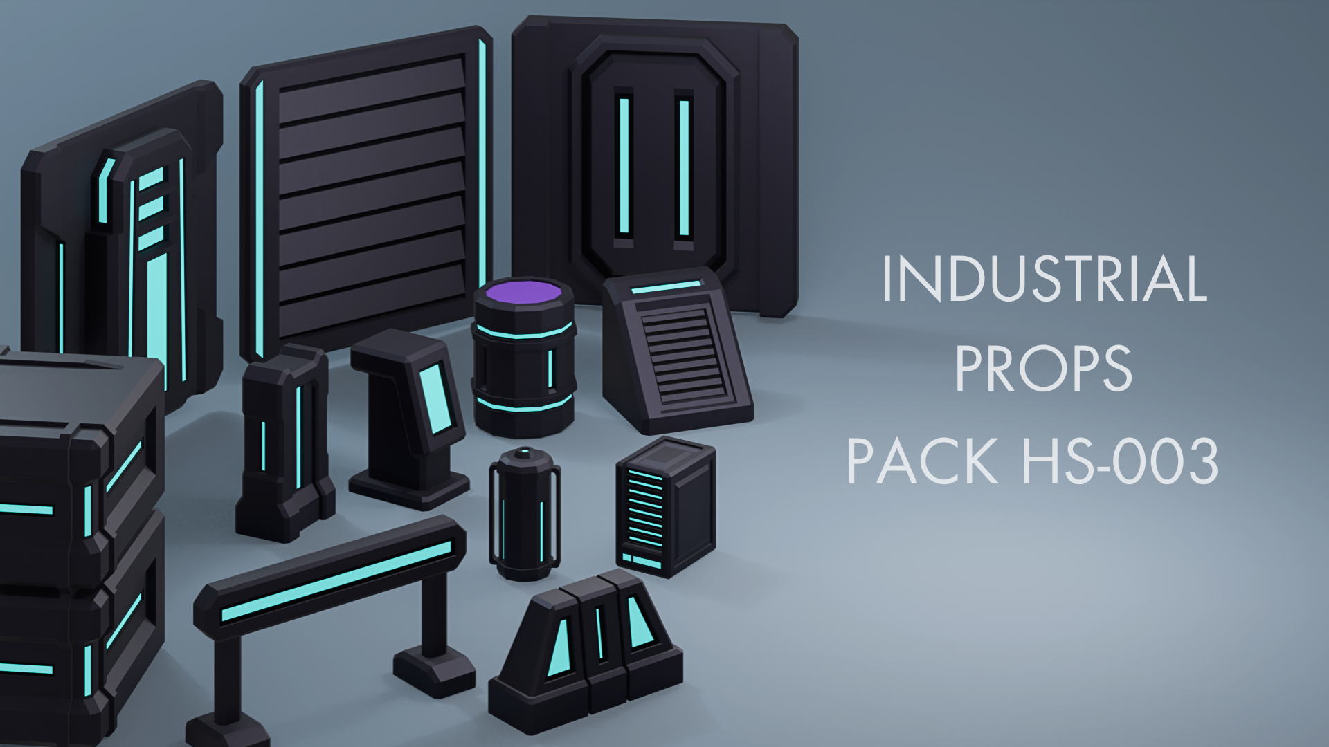 Low Poly Sci-Fi Industrial Props Pack HS-003 (Legacy Edition) by OZEA ...