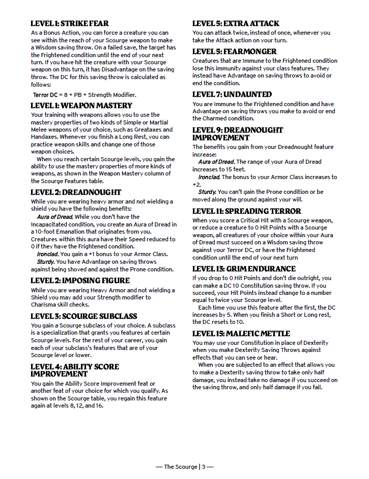 Screenshot 5 for THE SCOURGE CLASS - DND 5.5E