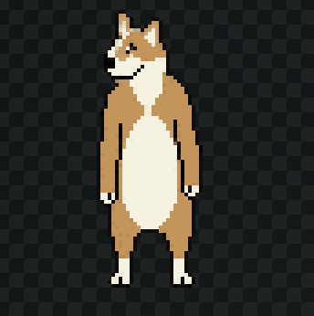 pixel art dog with 7 animations by Shawn.Yao