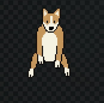 pixel art dog with 7 animations by Shawn.Yao
