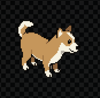 pixel art dog with 7 animations by Shawn.Yao