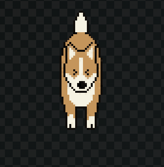 pixel art dog with 7 animations by Shawn.Yao