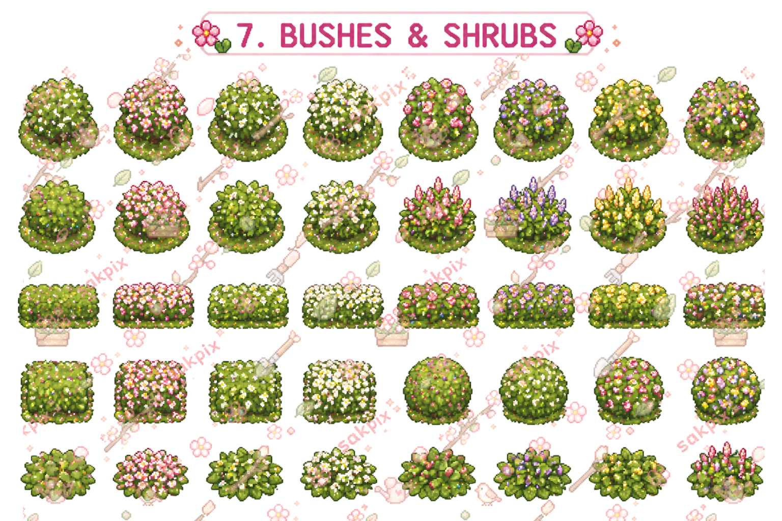 Cozy Spring Asset Pack Top Down Pixel Art Tileset (300+ Assets) 🌸 by SakPix