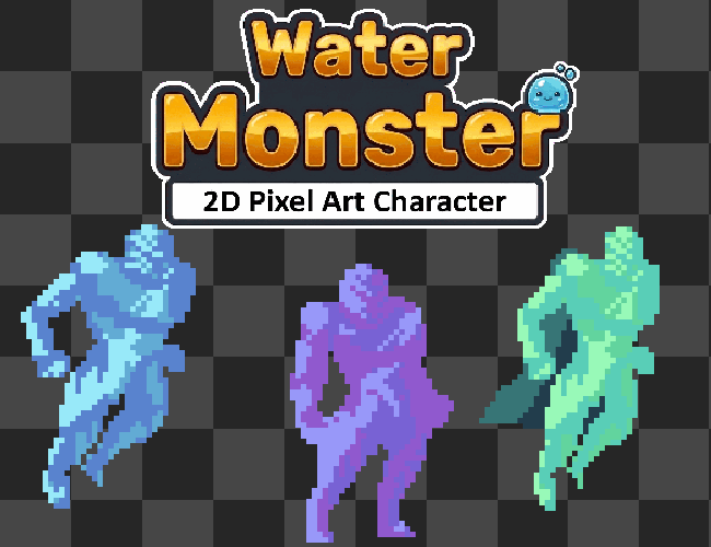 Water Monster – 2D Pixel Art Character by Pozac