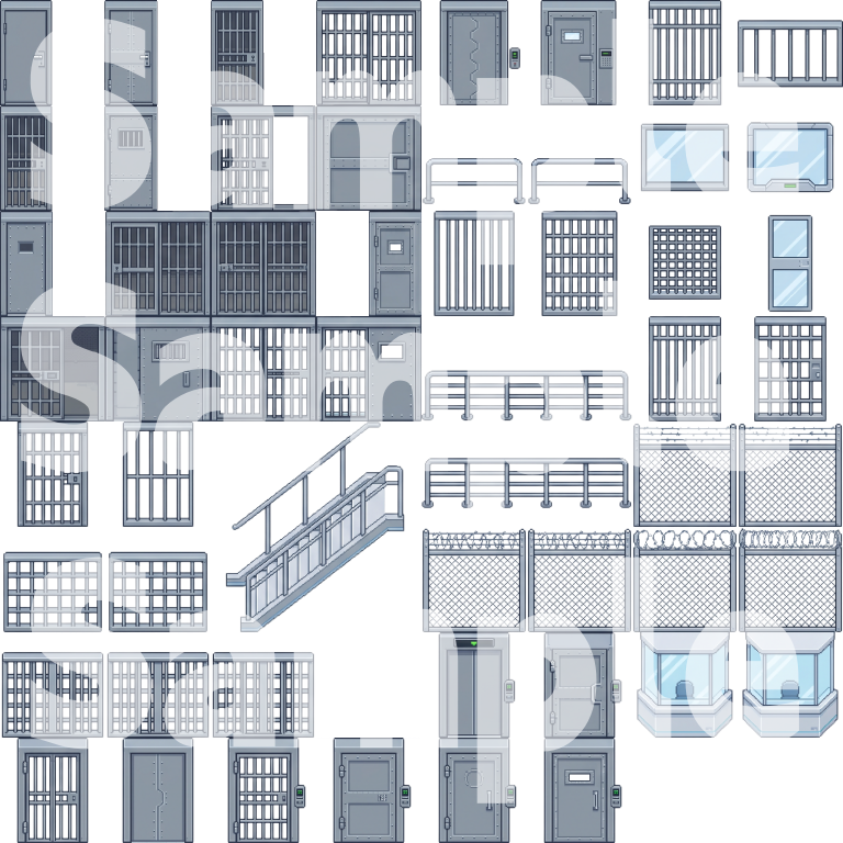 Modern Prison Pixel Art Tileset Pack by Cute SCKR