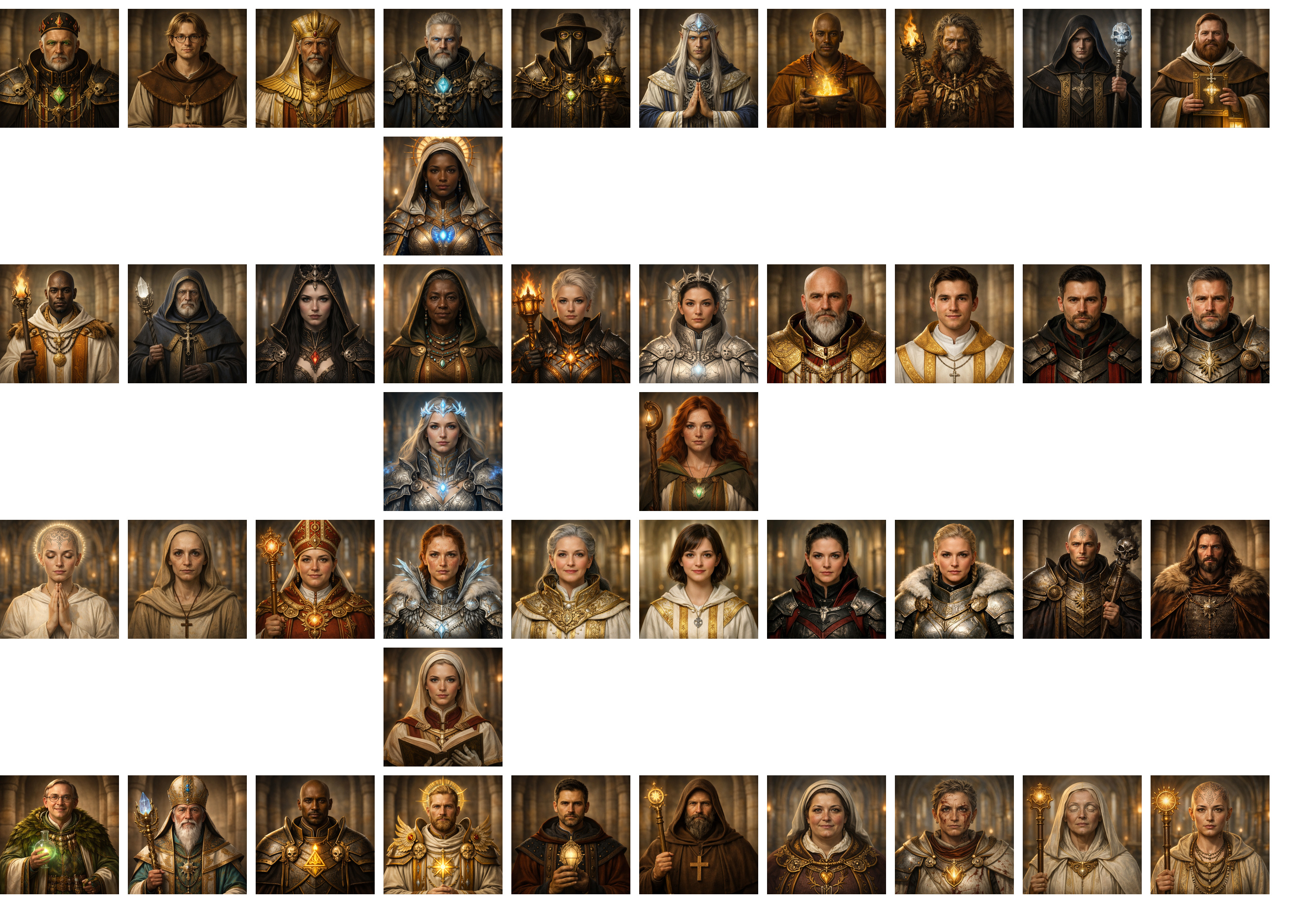 Game Assets - Human RPG Portrait Pack – 5 Fantasy Classes | Multi-Size ...