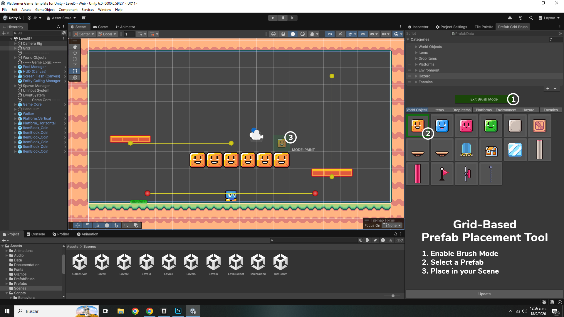 Screenshot 8 for Platformer Game Template for Unity