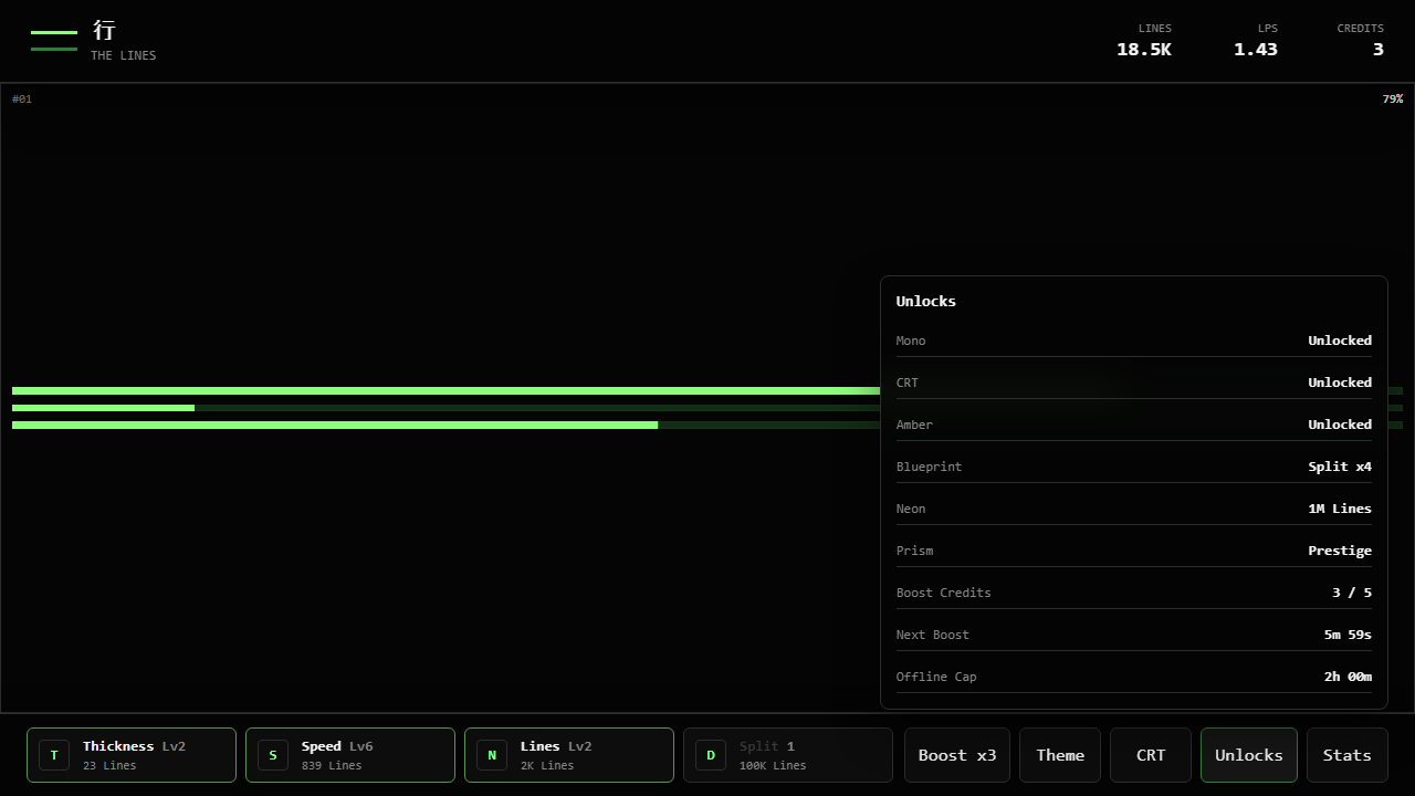 Screenshot 3 for The Lines - Minimalist Idle Game