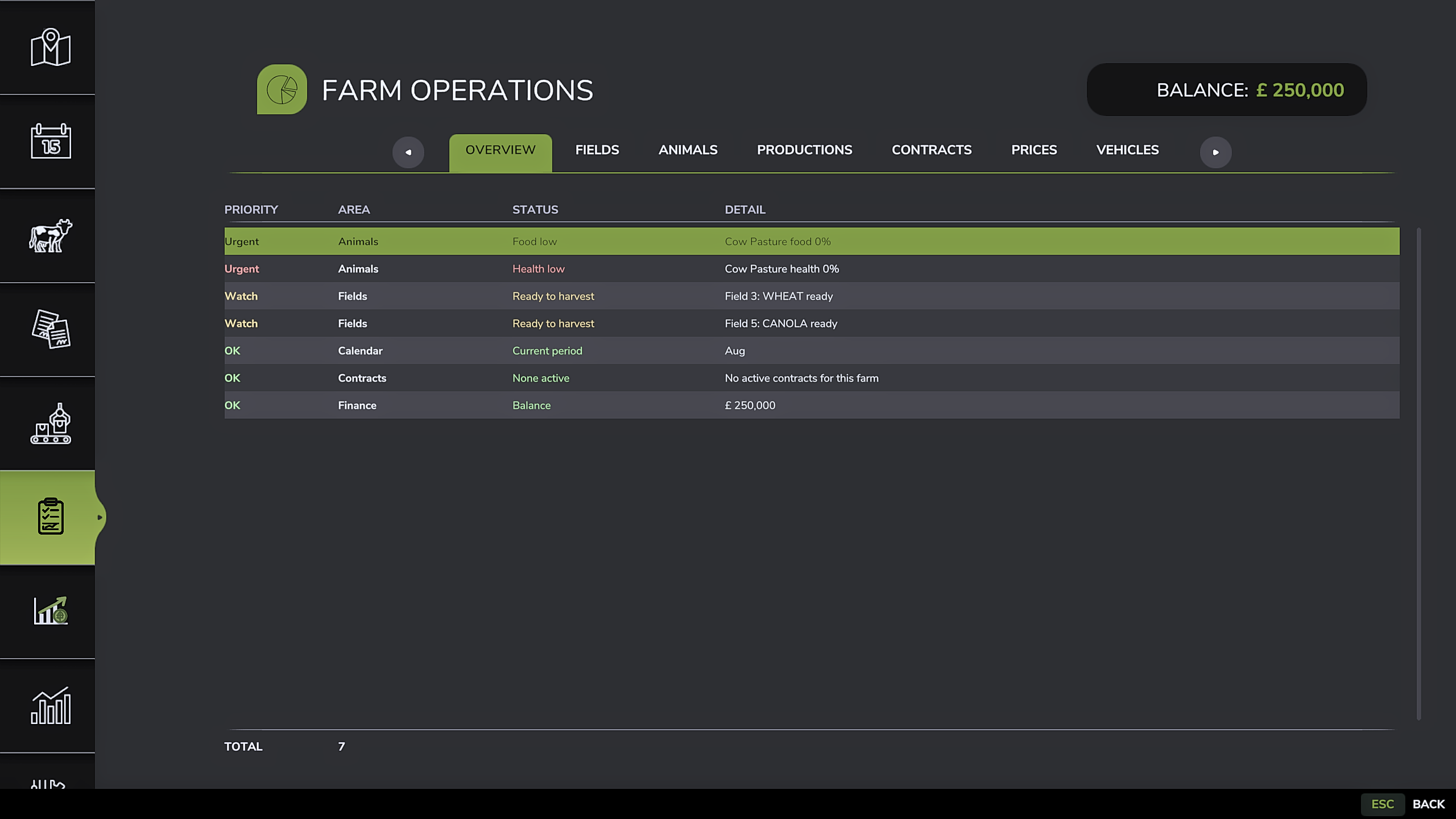 Screenshot 2 for FS25_FarmOperationsDashboard