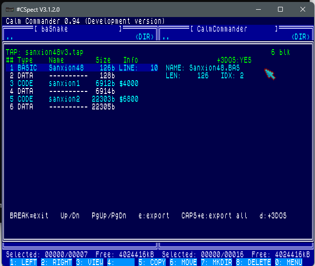CalmCommander (ZX Spectrum Next) by shrek128