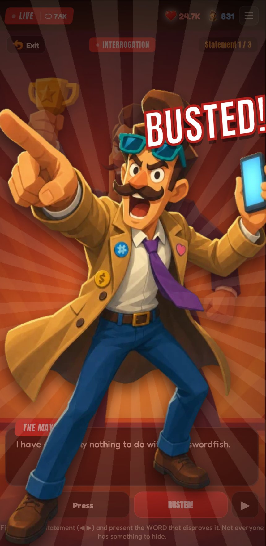 Screenshot 6 for Franky Trends - The totally professional detective who solves crime for views (and maybe justice too)