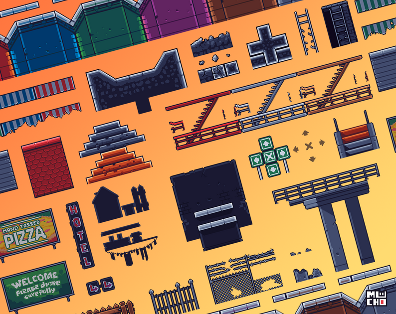 City Street Tileset Pack by Mucho Pixels