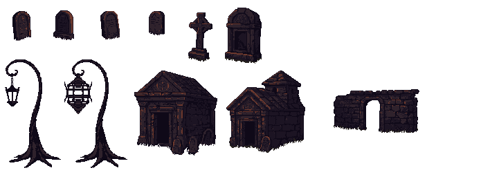 Dark Crimson Necropolis – 2D Pixel Art Platformer Asset Pack by Pozac