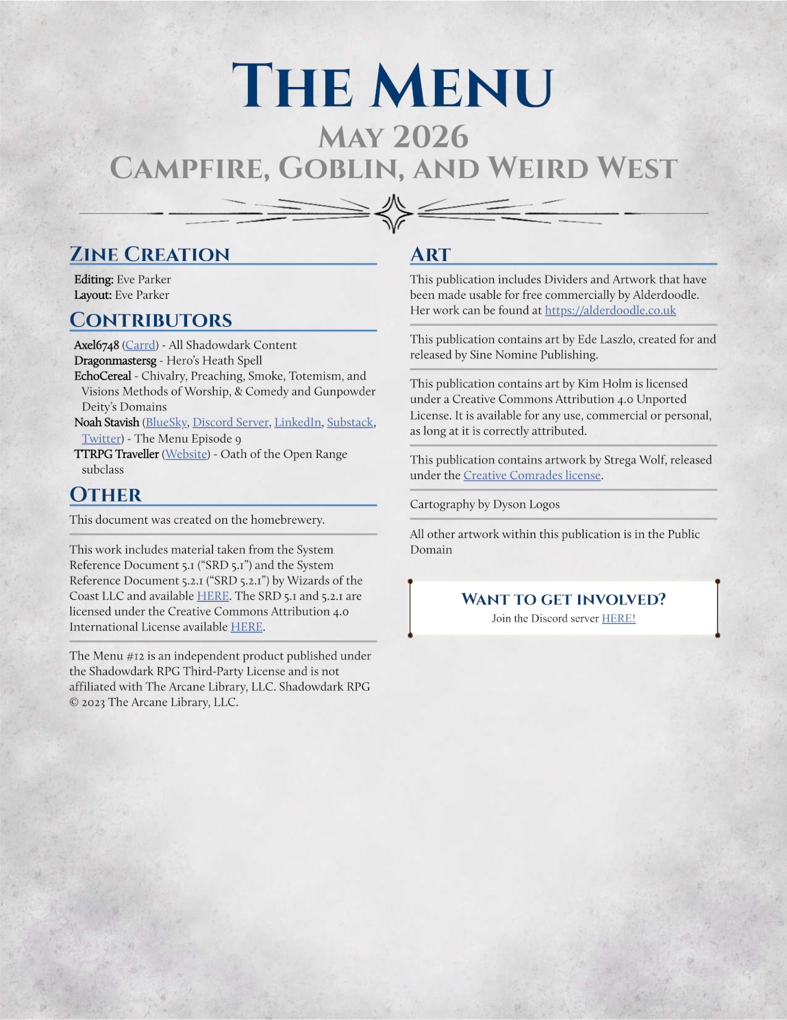 Screenshot 3 for The Menu #12 - May 2026
