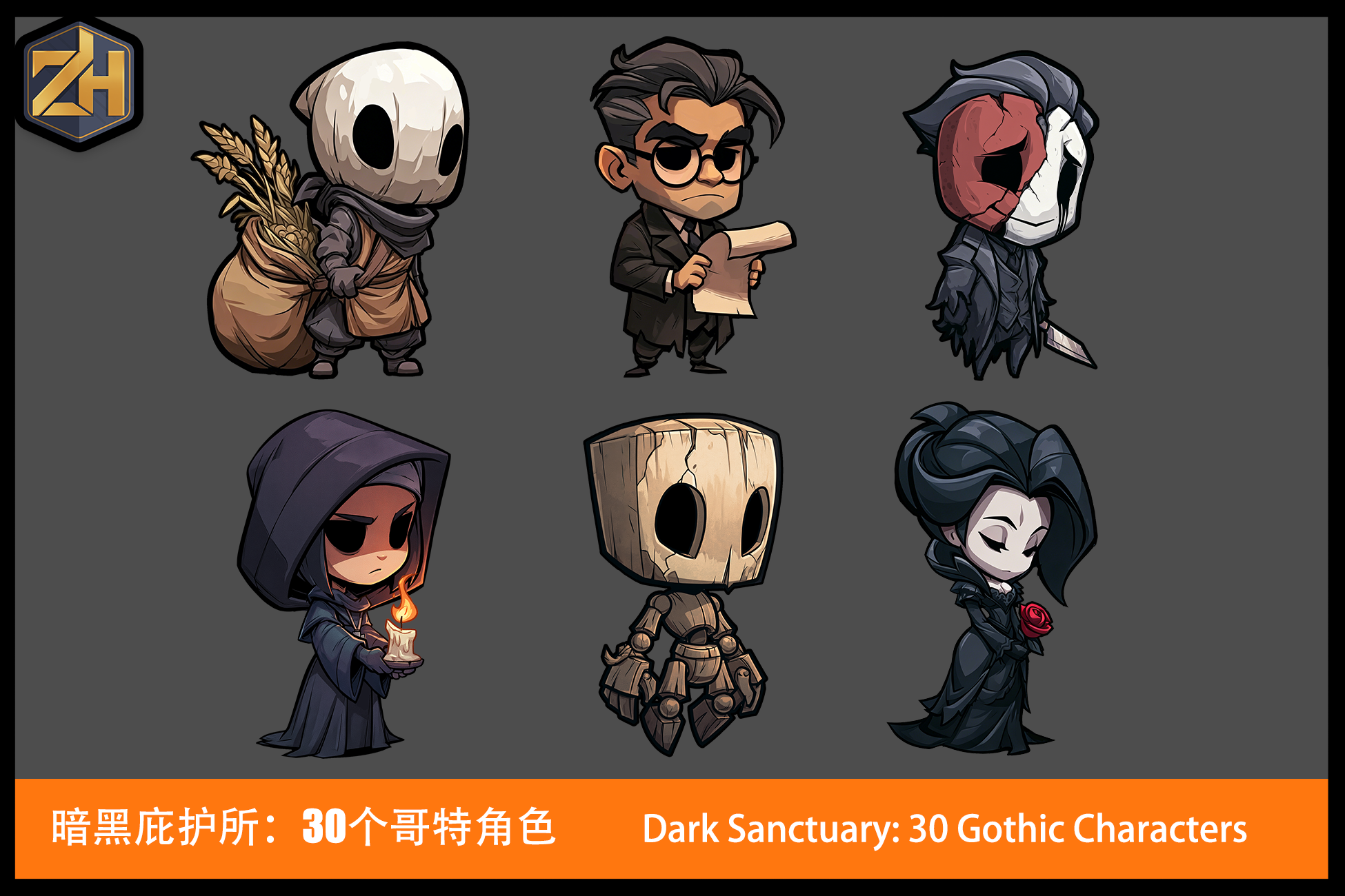 Dark Sanctuary — 30 Gothic Chibi Characters | Hollow Eyes | Dark ...