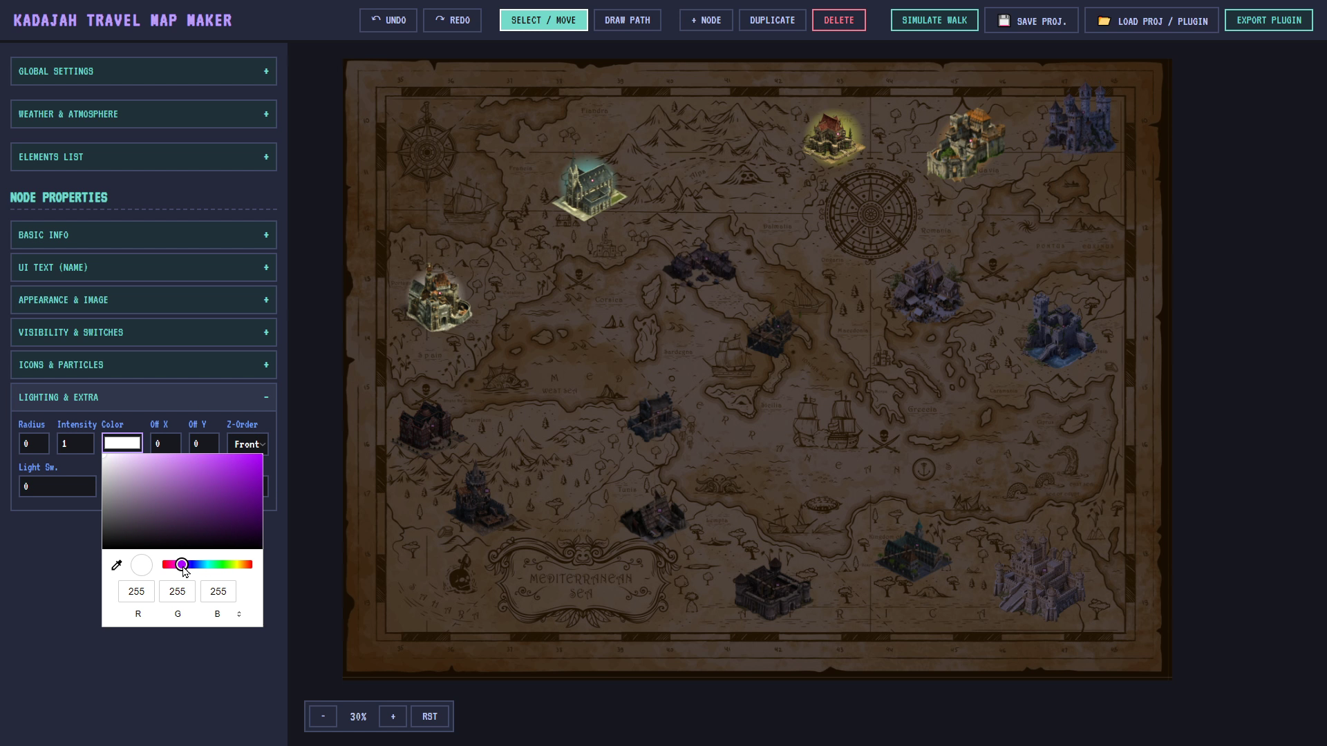 Screenshot 2 for Kadajah's Travel Map Maker - World Map Builder for RPG Maker MZ