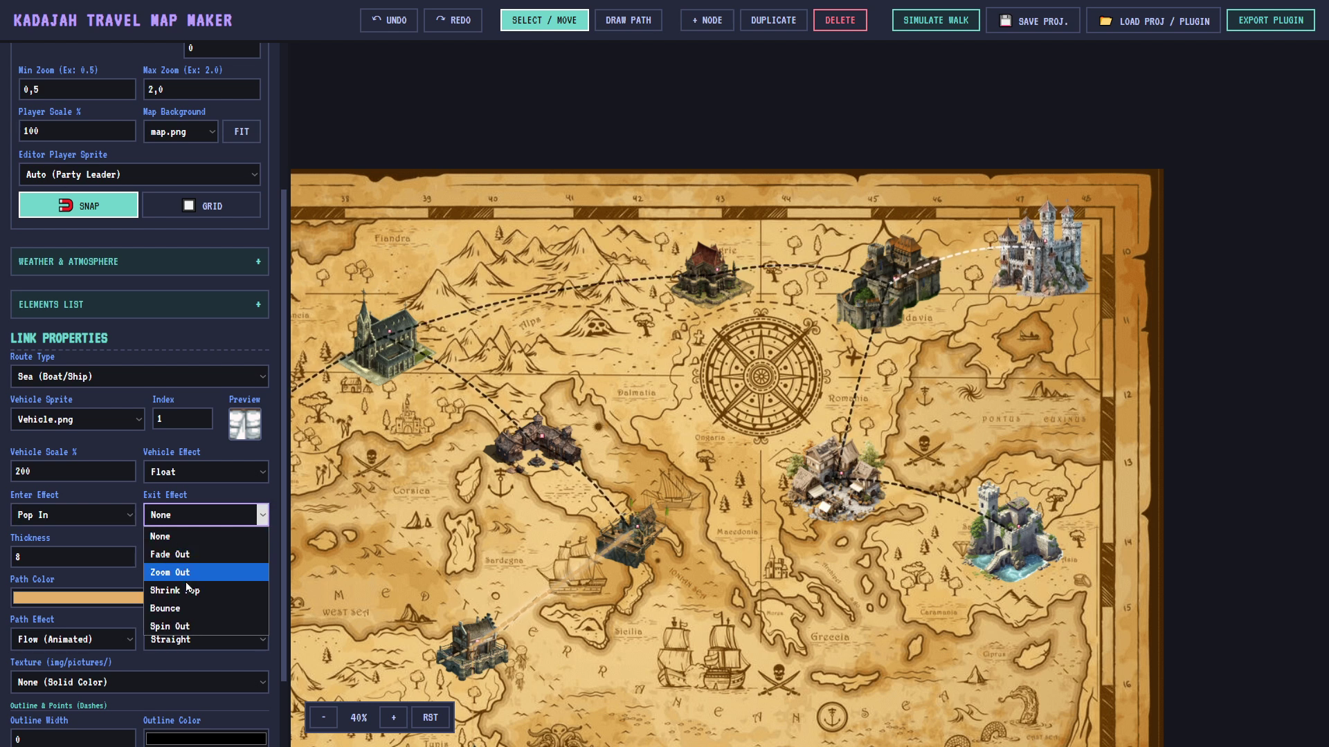 Screenshot 3 for Kadajah's Travel Map Maker - World Map Builder for RPG Maker MZ