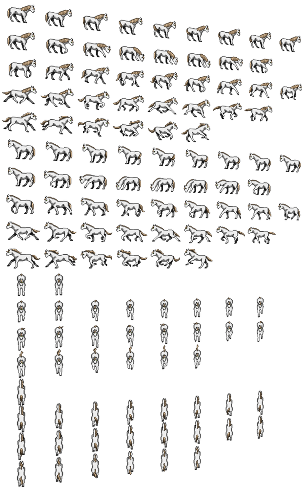 Horse Sprite With Rider Asset Pack by Onfe