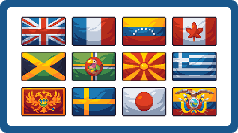 Pixel Art Flags of The World by Reff Pixels