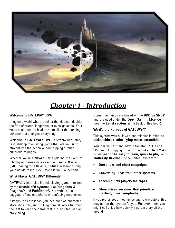 Screenshot 3 for GATEWAY RPG: Classic Edition - FREE Universal Tabletop Roleplaying System (A.I. Free)