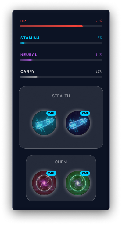Ghost Inventory UI Kit — Sci-Fi Game UI (Figma) by Benjamin Canisius