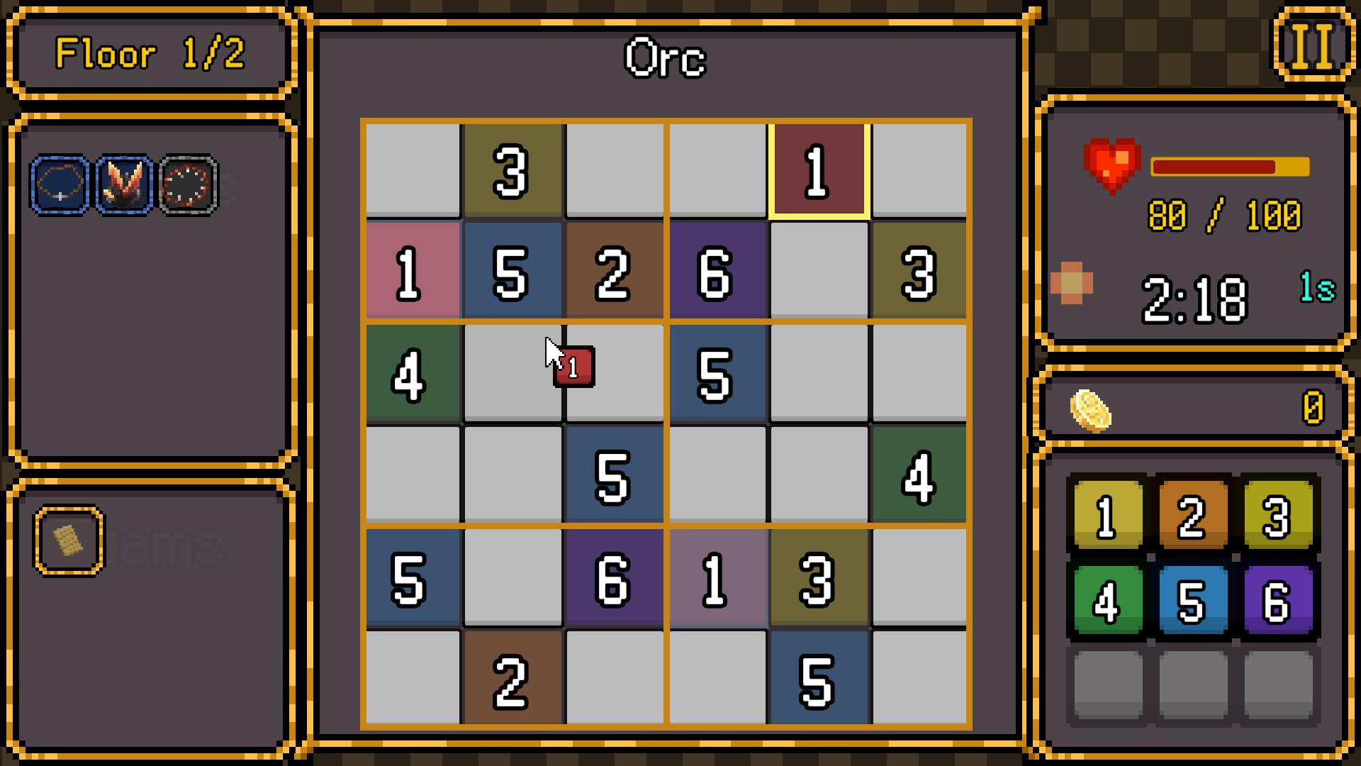 Screenshot 5 for SudoCrawler : Sudoku + Roguelike Demo
