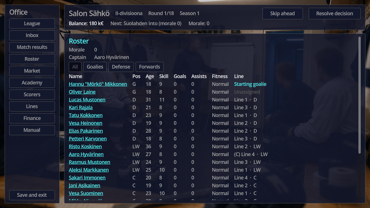 Screenshot 2 for Kaukalo Hockey Manager