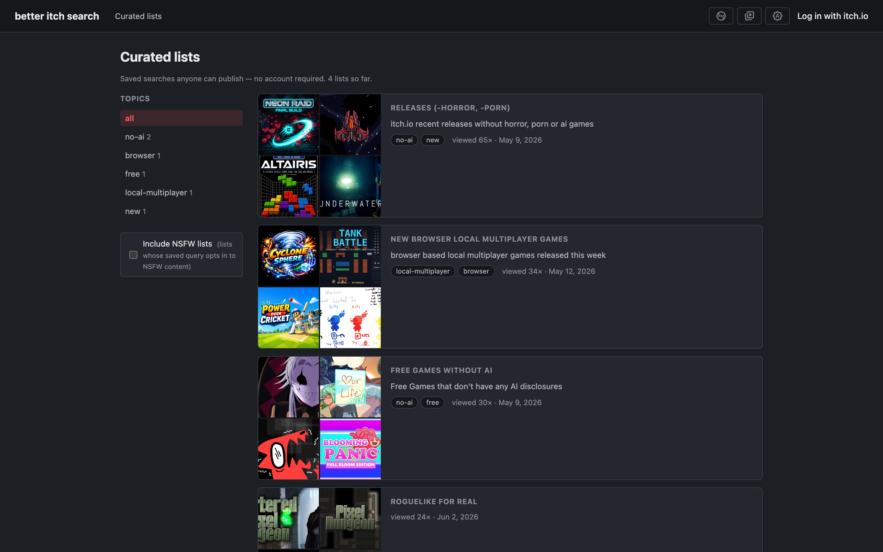 Screenshot 4 for Better Itch Search