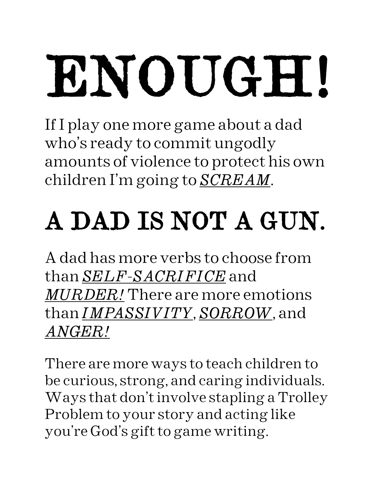 Screenshot 4 for A DAD IS NOT A GUN.