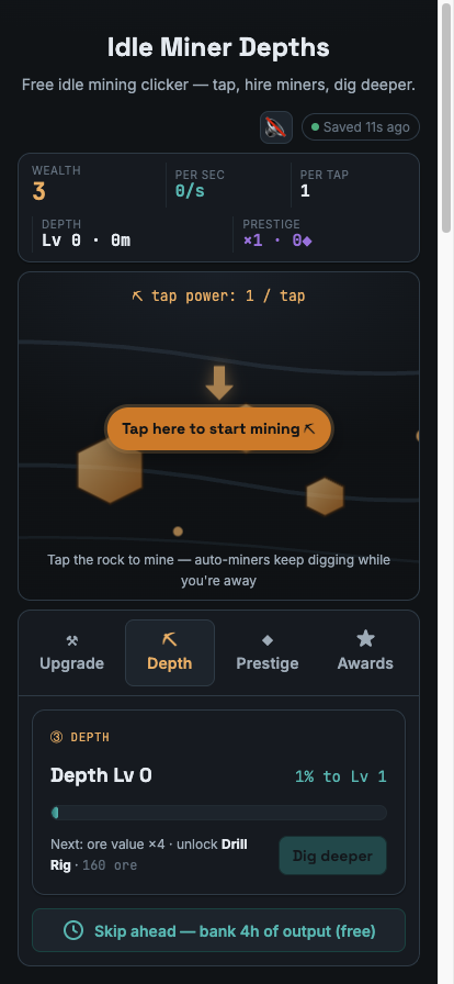 Screenshot 4 for Idle Miner Depths