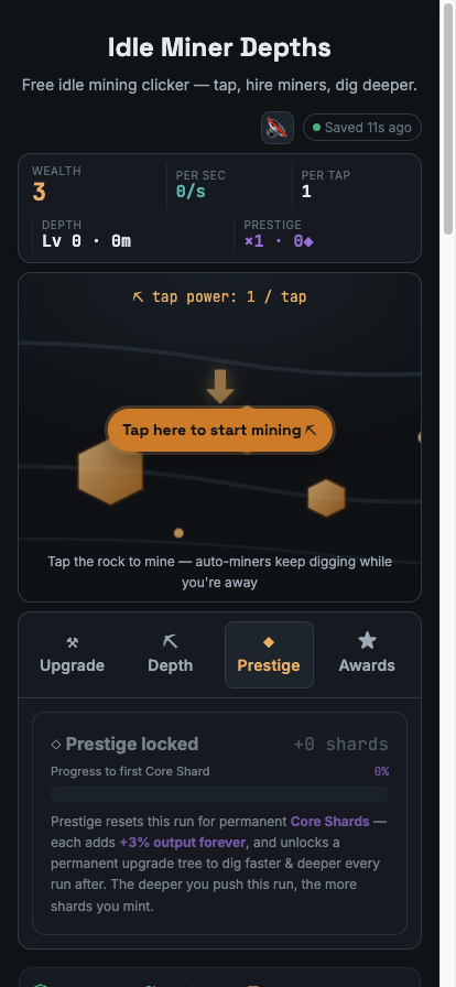Screenshot 5 for Idle Miner Depths