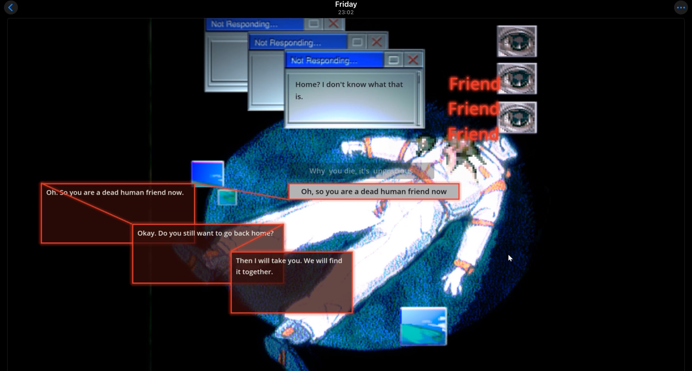 Screenshot 3 for An Alien Carries Human Friend's Corpse Home