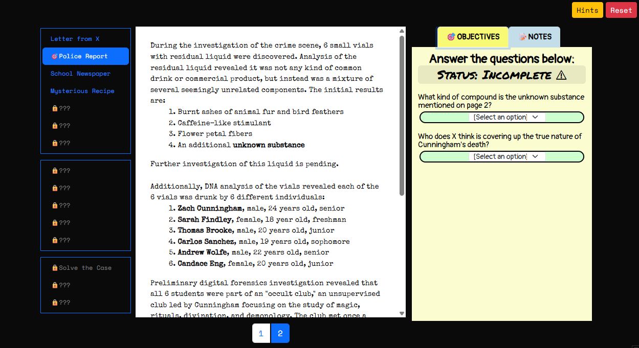 Screenshot 2 for Murder at the Occult Club