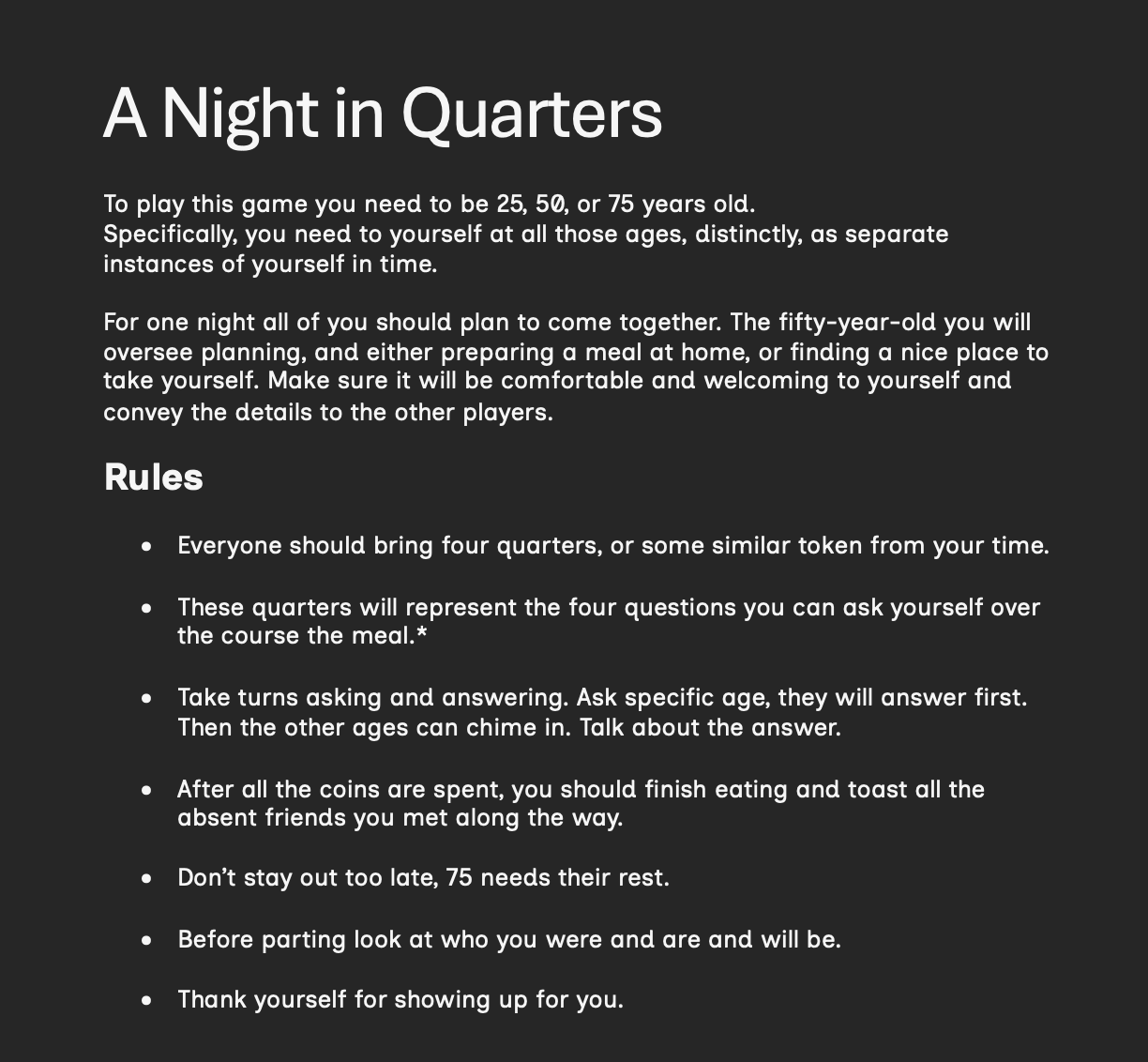 Screenshot 2 for A Night in Quarters