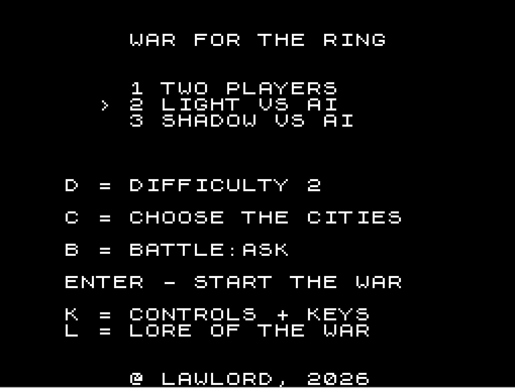 Mapa estratégico de War for the Ring