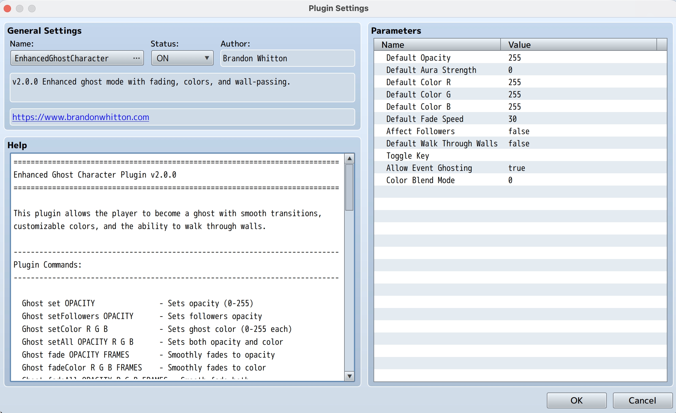 Enhanced Ghost Character Plugin for RPG Maker MZ by BrandonWhitton