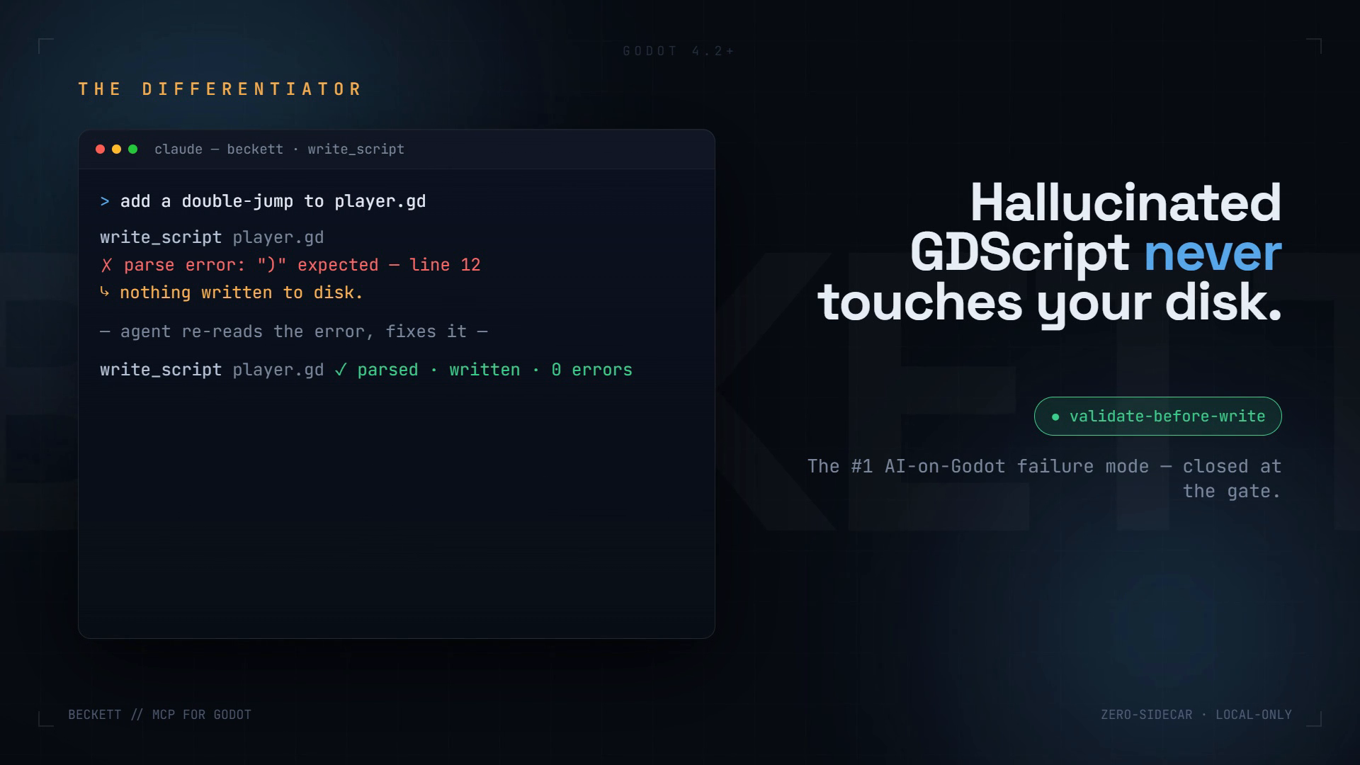 Screenshot 2 for Beckett — MCP for Godot