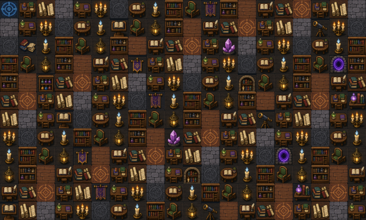 Arcane Library Pixel Tileset Pack by godboyhappy