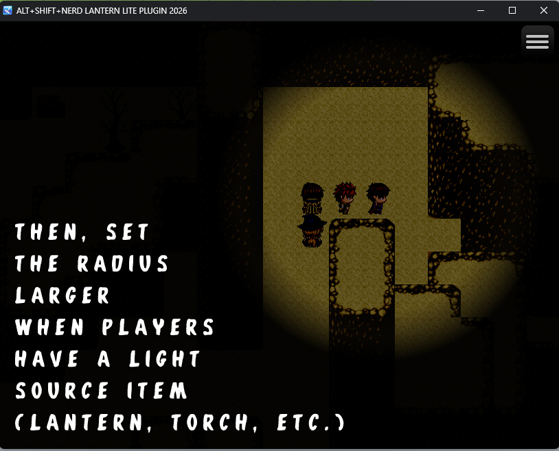 Screenshot 6 for ASN Lantern Lite: Simple Darkness & Lantern Light Source (RPG Maker MZ)