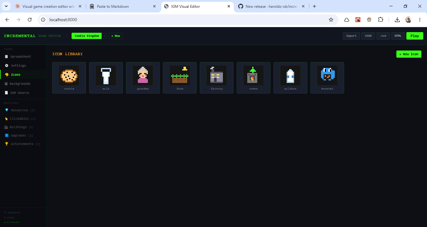 Screenshot 3 for Incremental Game Editor