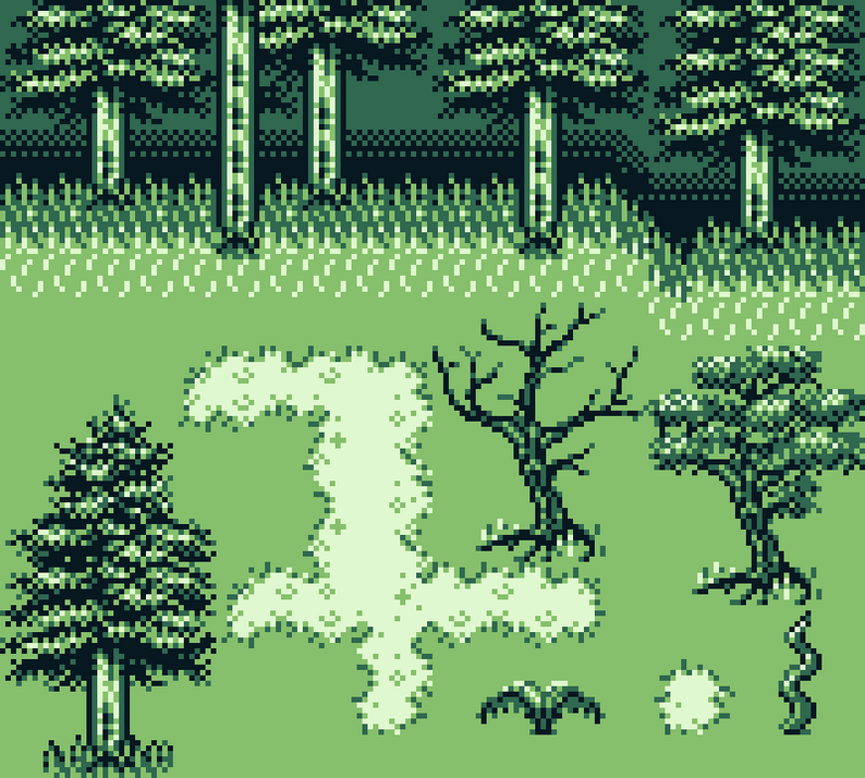 GB Studio Tiles - Woodland by PixelMech