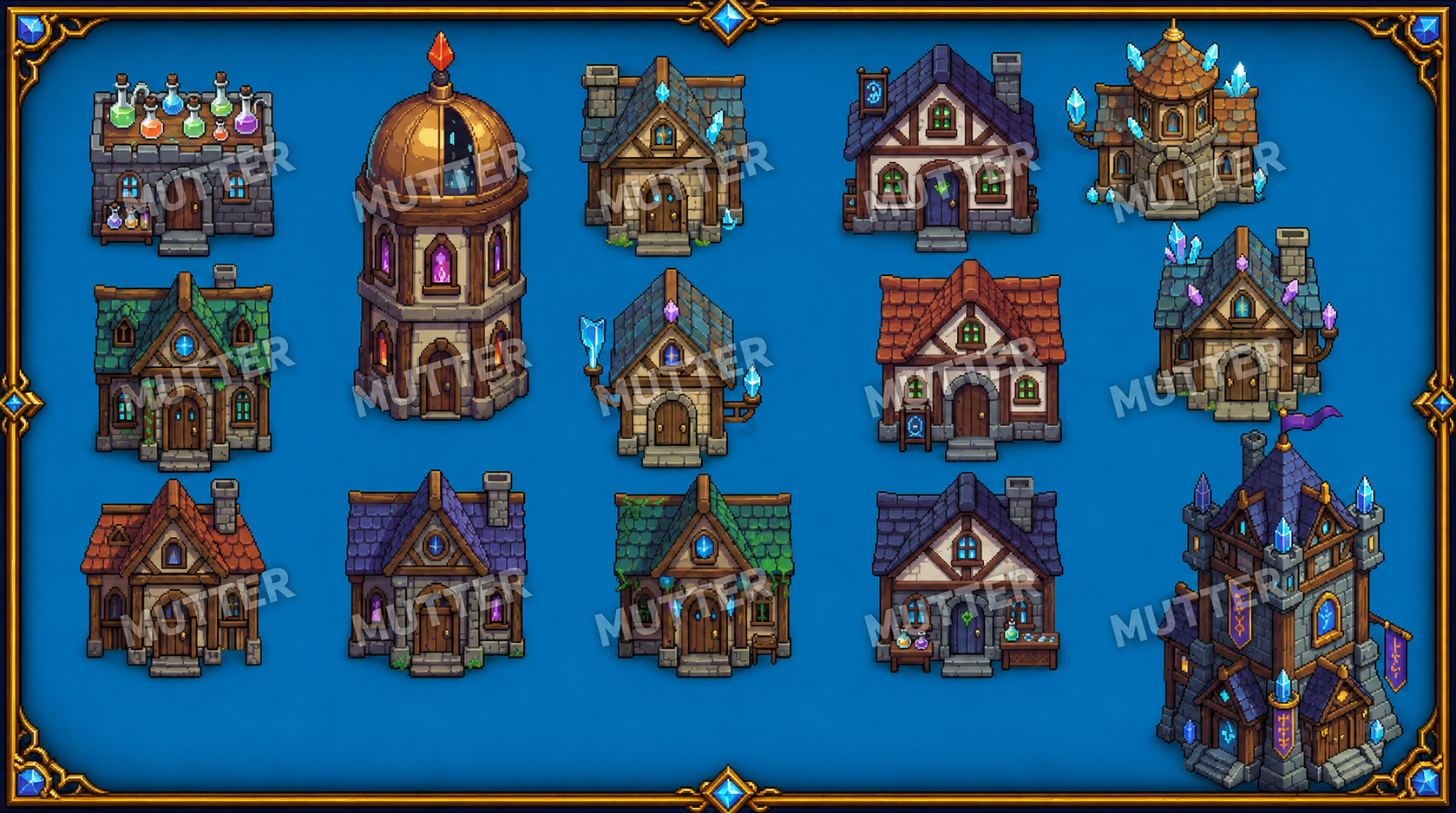 Wizard Rune Buildings Wizard Academy Buildings Pack by MutterPixel Studio