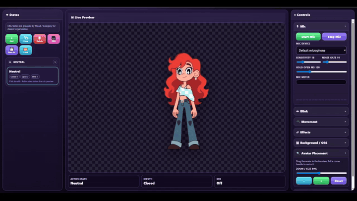 Screenshot 2 for Runella PNGTuber Engine