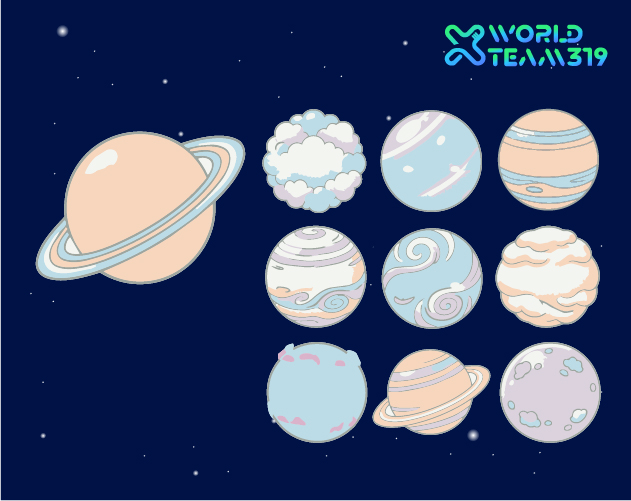 50 Unique 2D Stylized Planet Asset Pack - Vol-2 (Vector & PNG) by X ...