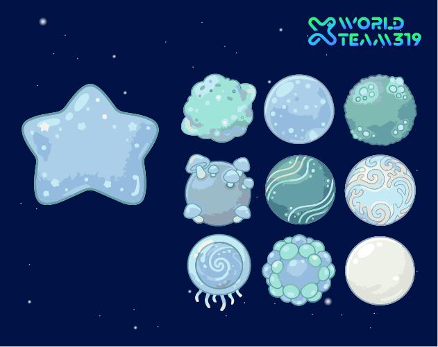 50 Unique 2D Stylized Planet Asset Pack - Vol-2 (Vector & PNG) by X ...