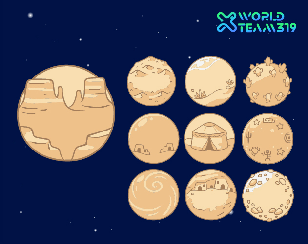 50 Unique 2D Stylized Planet Asset Pack - Vol-2 (Vector & PNG) by X ...