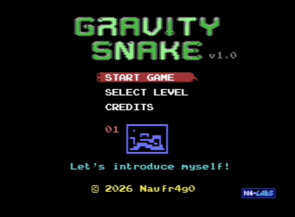 Screenshot 2 for Gravity Snake (C64)
